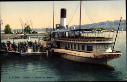 CPA Genf Genf Schweiz, Ankunft Des Bootes - Autres & Non Classés