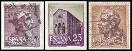 1961 - ESPAÑA - XII CENTENARIO DE LA FUNDACION DE OVIEDO - LOTE 3 SELLOS - Oblitérés