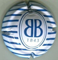 CAPSULE-CHAMPAGNE BESSERAT DE BELLEFON N°39a Blanc Et Bleu Zébrée, 32mm - Besserat De Bellefon
