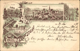 Lithographie Bärenstein Altenberg Erzgebirge, Schloss, Marktplatz, Totalansicht - Other & Unclassified