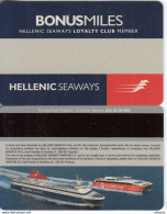 GREECE - Hellenic Seaways, Loyalty Club Member Card, Unused - Cartas De Hotels