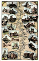 Landkarten CPA Trier An Der Mosel, Porta Nigra, Koblenz, Burg Cochem, Burg Gondorf, Burg Eltz - Sonstige & Ohne Zuordnung
