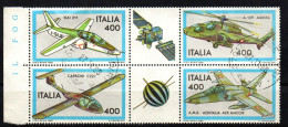 Italien 1983 - Mi.Nr. 1834 - 1837 - Gestempelt Used - Flugzeuge Airplanes - 1981-90: Afgestempeld