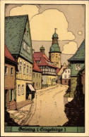 Lithographie Lithographie Geising Altenberg Erzgebirge, Blick In Die Stadt, Kirchturm - Sonstige & Ohne Zuordnung