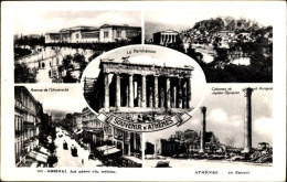 CPA Athen, Griechenland, Parthenon, Säulen Des Olympischen Jupiter, University Avenue - Grèce