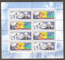 Russia: Mint Sheetlet, 175 Years Of Hydrometeorologic Service, 2009, Mi#1548-9, MNH - Environment & Climate Protection