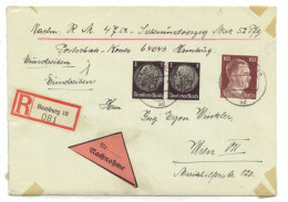 DL/71..Deutschland  Einschreiben Umschlag DR  1941 NACH WIEN **1/19 - Otros & Sin Clasificación