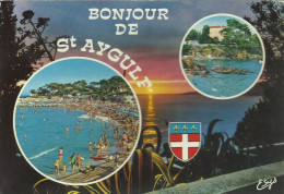 Saint-Aygulf - La Grande Plage Et Le Port - La Plage Du Péhrier - Flamme Datée 6-8-87 De Fréjus - (P) - Saint-Aygulf