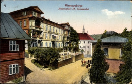 CPA Janské Lázně Johannisbad Region Königgrätz, Terrassenhof - Tsjechië