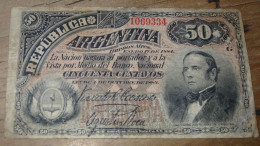 ARGENTINE - ARGENTINA , 50 Centavos 1884 .............. E3-92 - Argentinië
