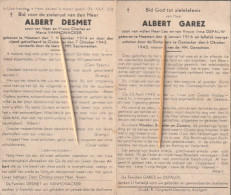 Oorlogsslachtoffer : 1943, Albert Desmet, Albert Garez, Heestert, Oostakker, Oostacker, - Devotieprenten