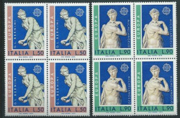 Italia 1974; EUROPA CEPT: Sculture, Sculptures Di Bernini E Michelangelo; Completa. Quartine. - 1974
