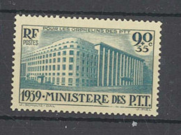 Yvert 424- Pour Les Orphelins Des PTT - 1939 Ministère Des PTT - 1 Timbre Neuf Sans Trace De Charnière - Andere & Zonder Classificatie
