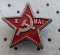 1. May Labour Day Red Star Sickle Hammer Slovenia Pin - Andere & Zonder Classificatie