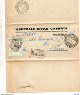 1957 LETTERA RACCOMANDATA CON ANNULLO CASERTA + S. PRISCO CASERTA - 1946-60: Marcophilia