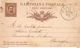 1886 CARTOLINA CON ANNULLO RECANATI - Entero Postal