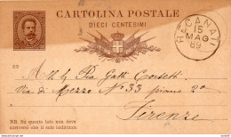 1889 CARTOLINA CON ANNULLO RECANATI - Ganzsachen