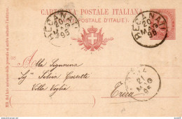 1895  CARTOLINA CON ANNULLO RECANATI - Entero Postal