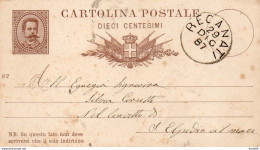 1887 CARTOLINA CON ANNULLO RECANATI - Stamped Stationery