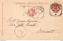 1902 CARTOLINA CON ANNULLO RECANATI + PERUGIA - Entiers Postaux