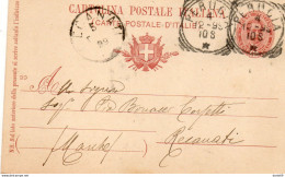 1899 CARTOLINA CON ANNULLO RECANATI + PERUGIA - Postwaardestukken