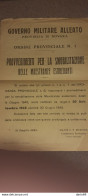 1945 GOVERNO MILITARE ALLEATO PROVINCIA DI NOVARA - Historische Dokumente