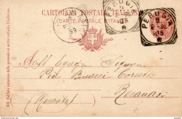 1899 CARTOLINA CON ANNULLO RECANATI + PERUGIA - Entero Postal