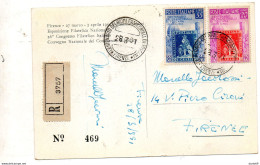 1951 CARTOLINA CENTENARIO DEI PRIMI FRANCOBOLLI DI TOSCANA - 1946-60: Marcophilie