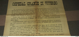 1922 VITERBO -  OSPEDAL GRANDE DI VITERBO -  ASTA VENDITA TENUTA - Historische Dokumente