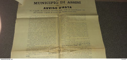 1922 ASSISI AVVISO D'ASTA - Historische Documenten
