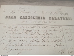 1867 FIRENZE  FATTURA  CALZOLERIA BALATRESI - Italie