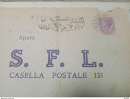 1957 LETTERA INTESTATA S.F.L. CON ANNULLO ROMA X MARSALA TRAPANI - 1946-60: Marcofilia