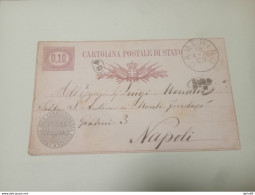 1878 CARTOLINA CON ANNULLO CAMERINO X NAPOLI - Stamped Stationery