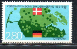 DANEMARK DANMARK DENMARK DANIMARCA 1985 BONN-COPENHAGEN DECLARATION 30th ANNIVERSARY MAP FLAGS 2.80k USED USATO OBLITERE - Usati