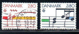 DANEMARK DANMARK DENMARK DANIMARCA 1985 EUROPA CEPT MUSICAL STAFF COMPLETE SET SERIE COMPLETA USED USATO OBLITERE' - Gebruikt
