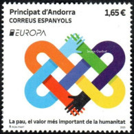 CEPT / Europa 2023 Andorre Espagnol N° Xxxx ** La Paix - La Plus Haute Valeur De L'humanité - 2023
