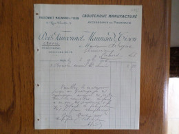 75 PARIS - Facture FAUCONNET MAUNAND & TISON, Caoutchouc Manufacturé, 1916 - 1900 – 1949