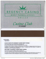 GREECE - Regency Casino Mont Parnes/Athens(thin Number, Brown Strip), Member Card, Used - Tarjetas De Casino