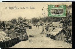 Carte Avec Vue: N° 43 - 39 ( Stanley-Falls - Un Village ) Obl. BANDUNDU Octobre 1922 - Interi Postali