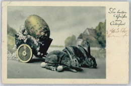 50649311 - Hasen Ziehen Wagen - Easter