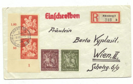DL/28  Deutschland  Einschreiben Umschlag 1943 Von Nürnberg Nach Wien - Lettres & Documents