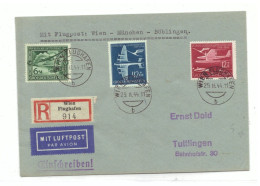 DL/27 Deutschland  Einschreiben Umschlag Reco 1944 Nach Tuttling Mit Luftpost. - Lettres & Documents