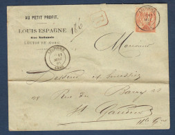 Gers - 40c Sage Sur Enveloppe Recommandée De LECTOURE - 1877-1920: Période Semi Moderne