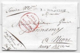 CHARENTE MARITIME Lettre Marque Postale 16/LA ROCHELLE + Franchise ETAT / MAJOR GEN /12e / DIVISION / MILITAIRE SUP - 1801-1848: Voorlopers XIX