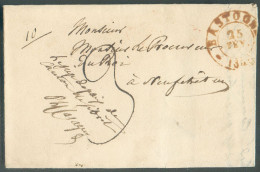 Lettre De BASTOGNE Le 25 Février 1836 + Manuscrit ‘Le Juge De Paix Du Canton De Sibret’ Vers Neufchâteau; Port ‘3’ Décim - 1830-1849 (Independent Belgium)