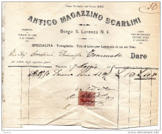 1899 FIRENZE  FABBRICA DI TESSUTI DI LINO E DI CANAPA - Italie