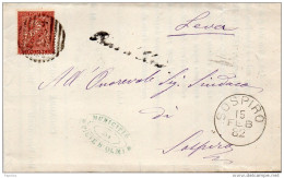 1882 LETTERA CON ANNULLO SOSPIRO CREMONA + PIEVE D'OLMI IN CORSIVO - Marcofilie