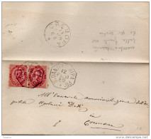 1889 LETTERA CON ANNULLO OTTAGONALE S. DANIELE RIPA PO'  CREMONA - Poststempel