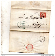 1875 LETTERA CON ANNULLO BASSANO + Carpanè San Nazario VICENZA - Fiscale Zegels