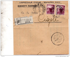 1949 LETTERA  CON ANNULLO MANERBIO BRESCIA - 1946-60: Poststempel